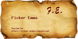 Ficker Emma névjegykártya